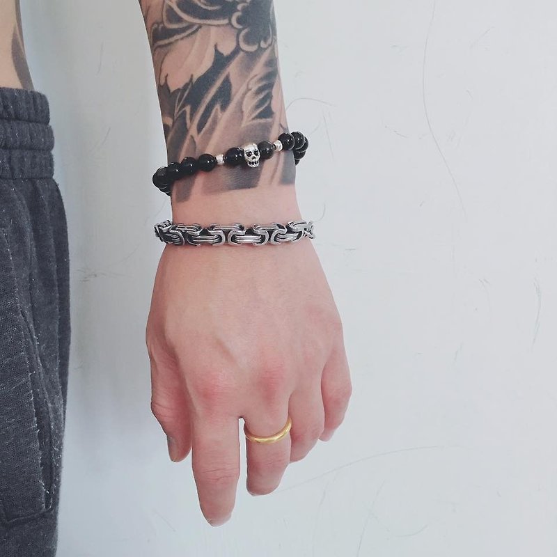 Black Gold Yao Christmas Skeleton Ore bracelet - Bracelets - Gemstone Black