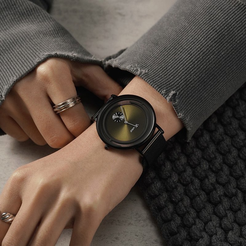 極簡風系列 - 橄欖綠 - 男裝錶/中性錶 - 玻璃 