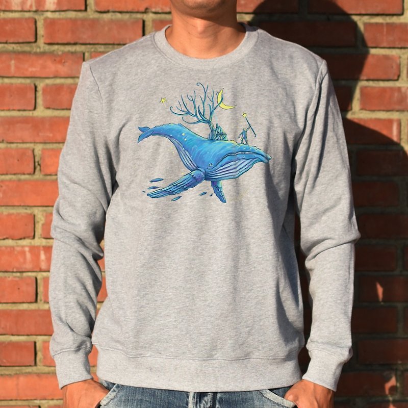 Whale Series_Gray_Male University T - Unisex Hoodies & T-Shirts - Cotton & Hemp Gray