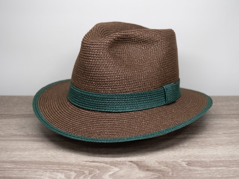 British simple gentleman's hat-Misty forest paper thread weaving - หมวก - กระดาษ สีนำ้ตาล