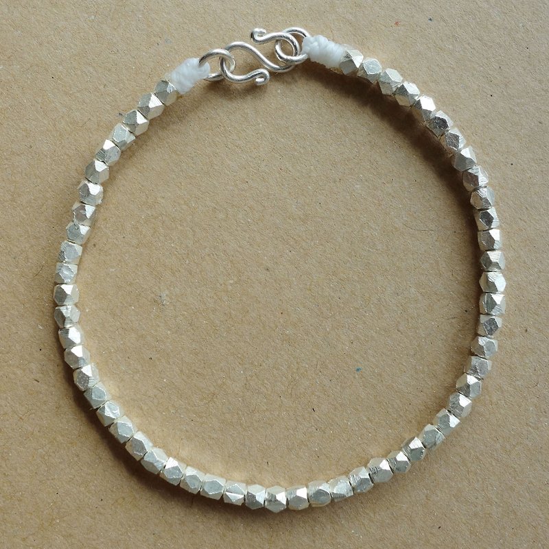 ~ M ~ + Bear openly Cutaway square-type bracelet / silver bracelet / 925 silver bracelet / 925 silver bracelet - สร้อยข้อมือ - โลหะ สีเงิน