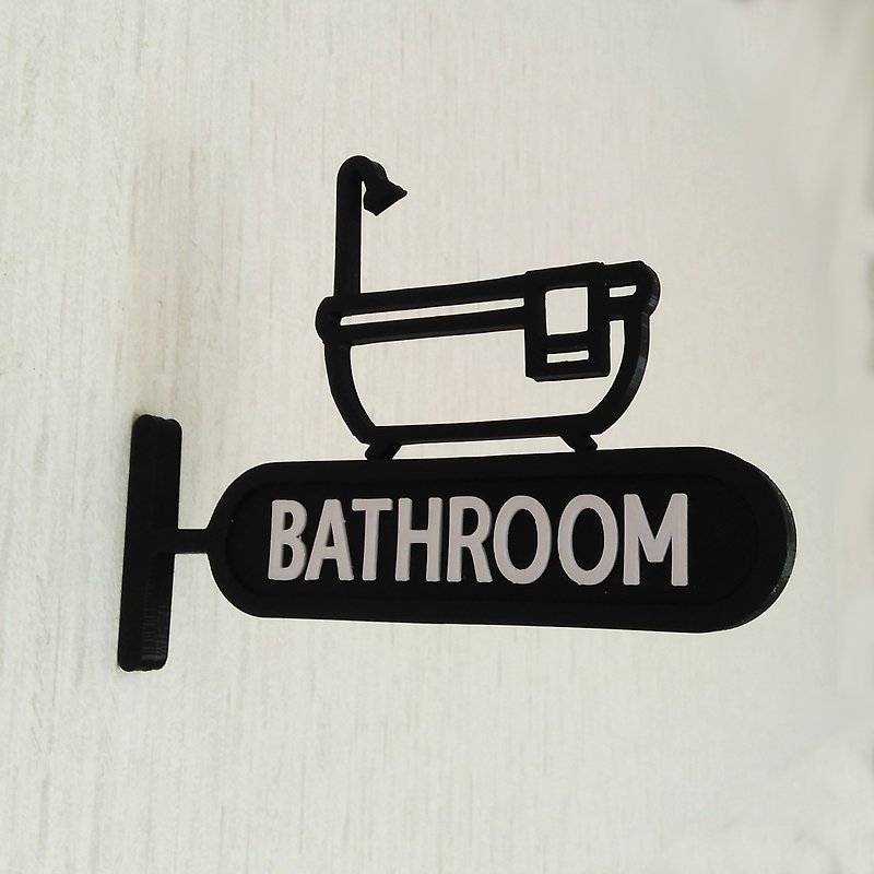 Restroom Sign,WC Sign,Bathroom Sign,Toilet Sign,Room Sign - Wall Décor - Plastic 
