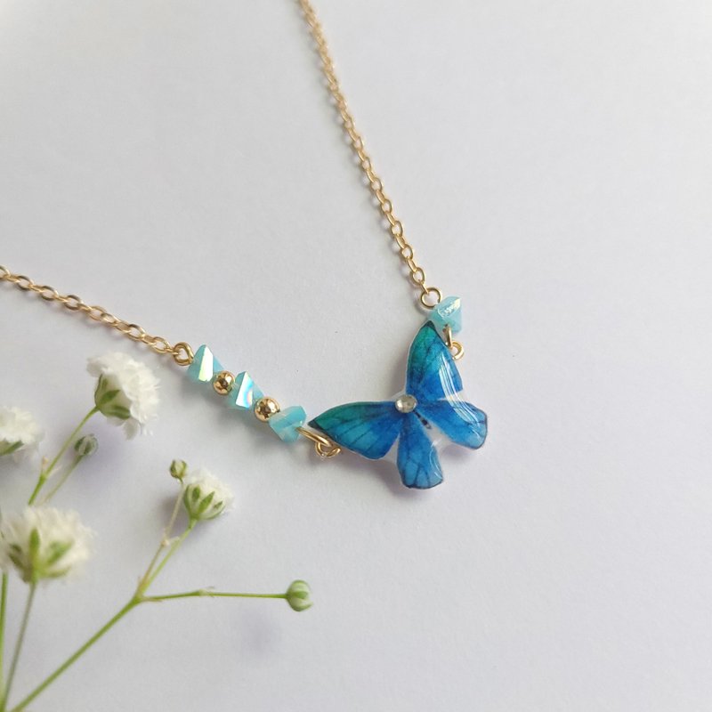 Animal Series-Blue Butterfly Necklace - Necklaces - Resin Blue