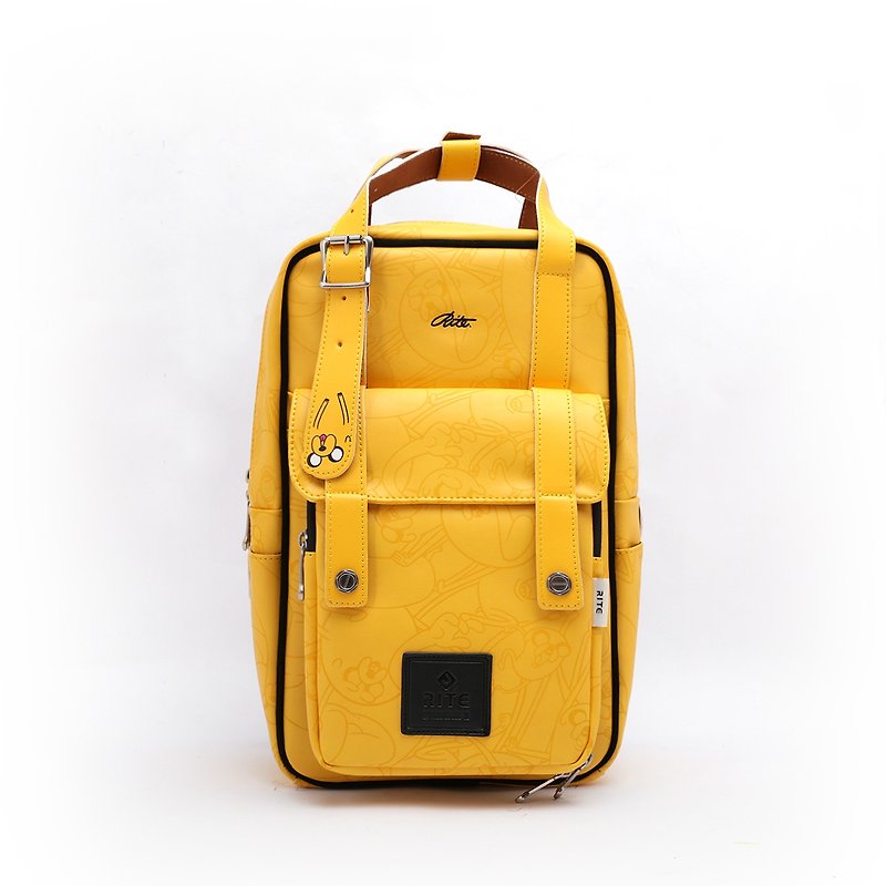 RITE X 探險活寶【雙生系列】 進階版 - 漫遊背包- 皮革黃(中) - 後背包/書包 - 防水材質 黃色