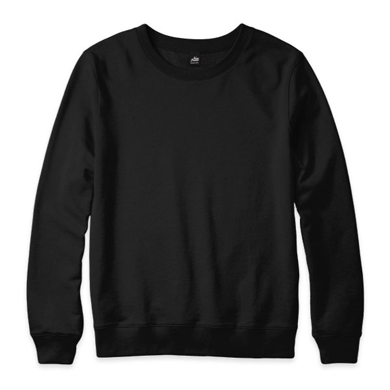 Plain Long Sleeve University T-Shirt-Black - เสื้อยืดผู้ชาย - ผ้าฝ้าย/ผ้าลินิน สีดำ