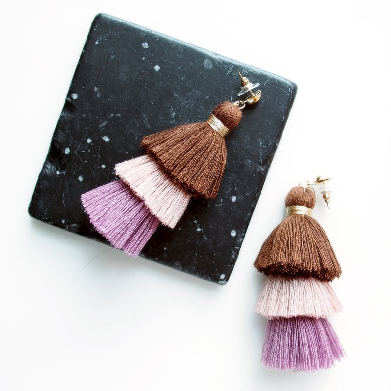 Handmade tassel earring mixs color (mixs colors) - Earrings & Clip-ons - Other Materials Multicolor