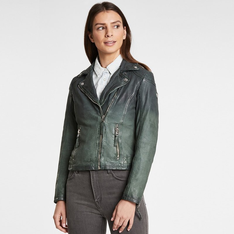 Refurbished[Germany GIPSY] GWKandy gradient dyed knight sheepskin jacket dark green - size S - Women's Casual & Functional Jackets - Genuine Leather Green