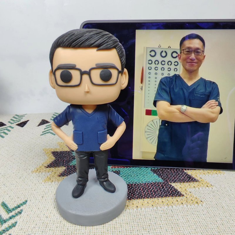 【客製化3D人像公仔】訂製手工Funko Pop男生朋友老公生日禮物 - 公仔/玩偶 - 黏土 多色
