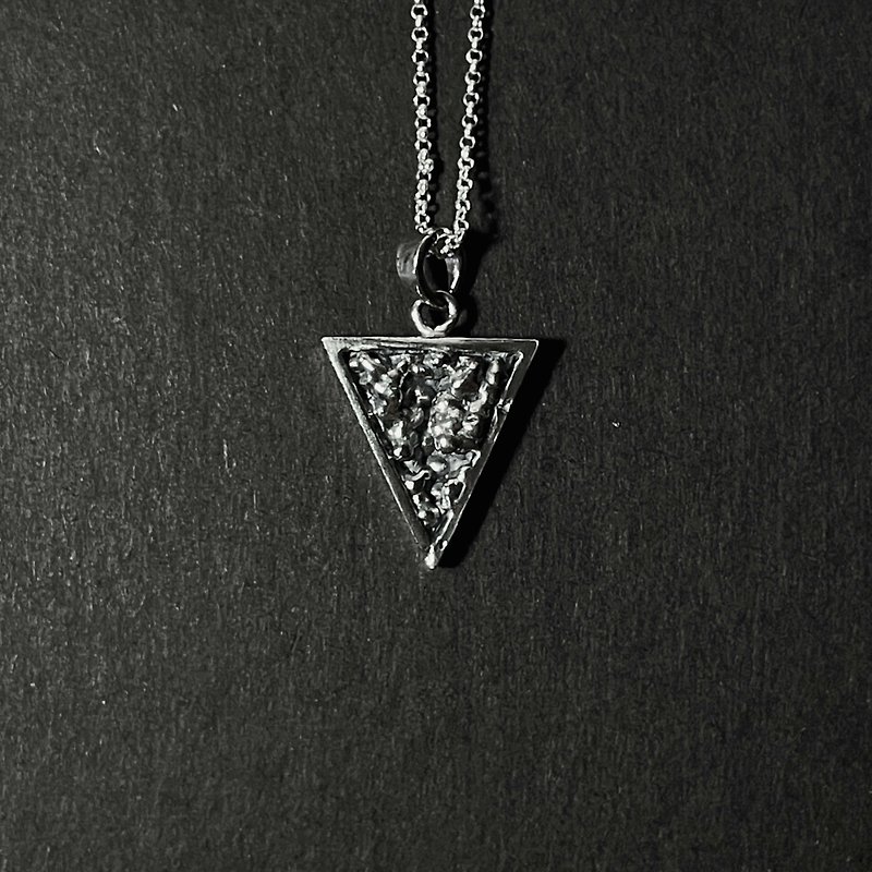 Simulated Mineral Pendant- inverted triangle shape - Necklaces - Sterling Silver Silver