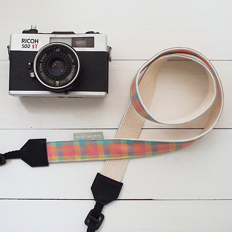 hairmo pink plaid double back camera strap (usually 80) - Cameras - Cotton & Hemp Pink