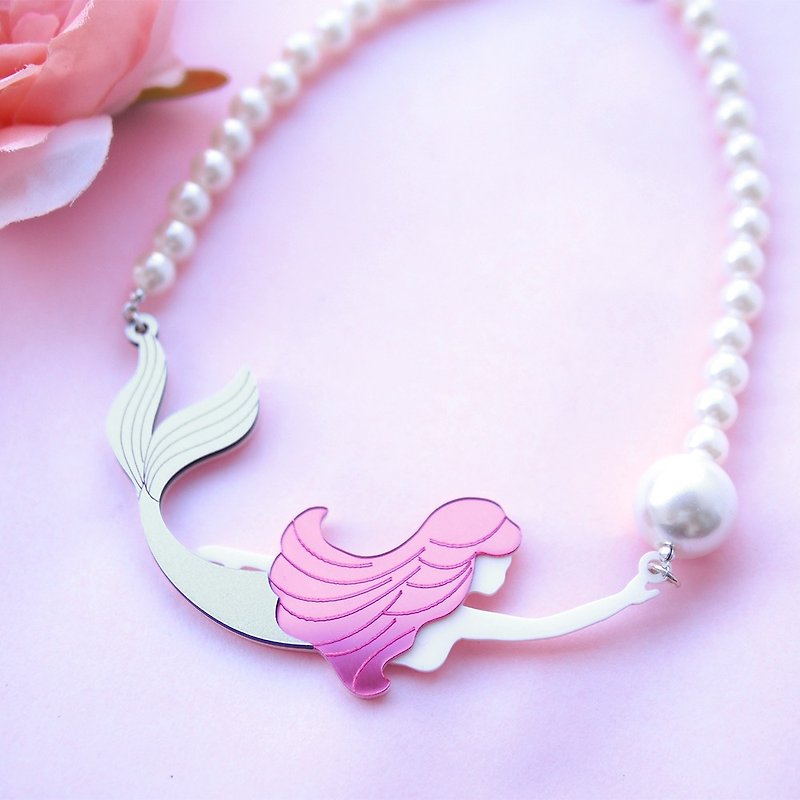 Mermaid Necklace - Chokers - Acrylic Pink