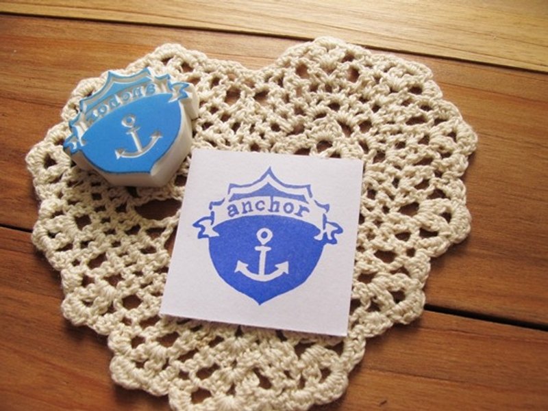 Apu handmade chapter romantic sea anchor badge seal clerk stamp - ตราปั๊ม/สแตมป์/หมึก - ยาง 