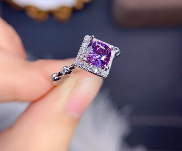 Purple moissanite sales