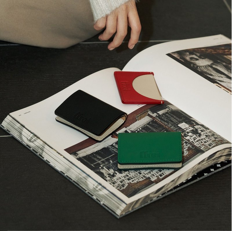 ilot 折疊皮夾_黑色 / 卡夾 / 4 色 - 銀包 - 真皮 黑色