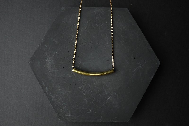 Round Clavicle Chain - Brass Necklace - Collar Necklaces - Other Metals Gold