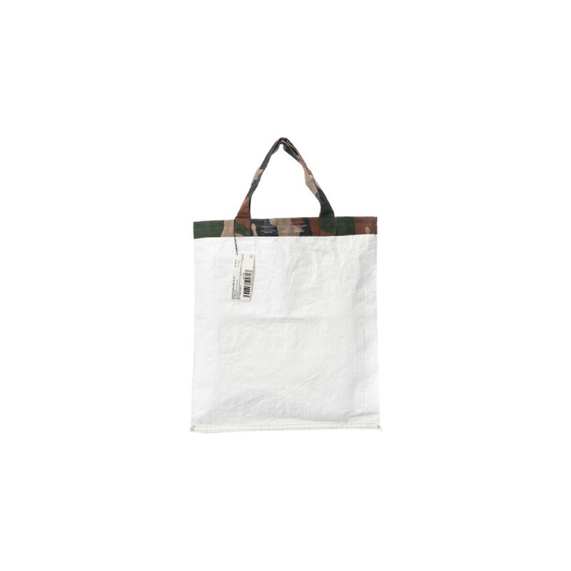 SHOPPING BAG Camo 42 x 39  環保購物袋42x39-迷彩邊 - 手袋/手提袋 - 棉．麻 白色