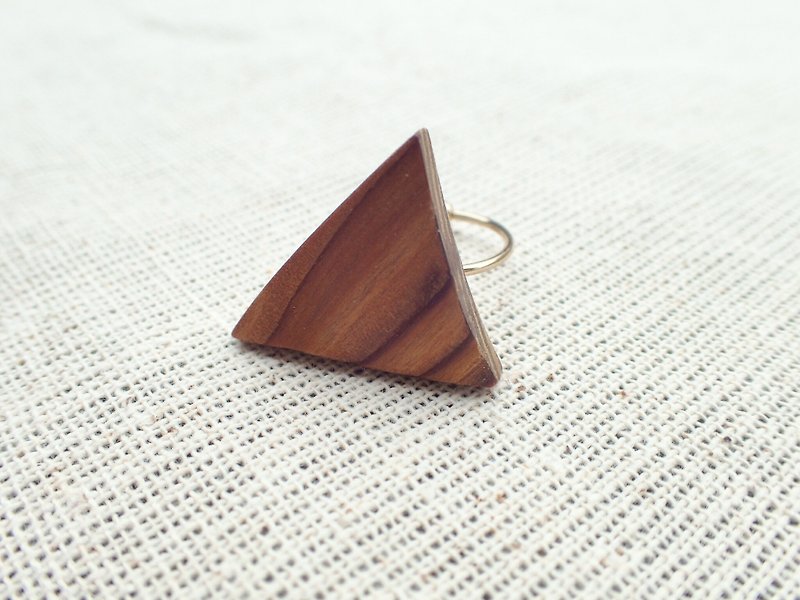triangle ring - General Rings - Wood Brown