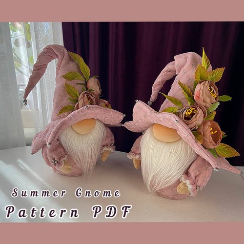 MagicDolll pattern pdf scandinavian summer gnome cute gnome DIY HandMade + video tutorial