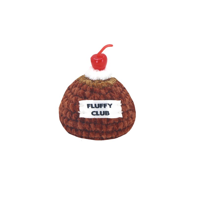 SWEET PUDIING KEYCHAIN (MILK CHOCOLATE) - 鑰匙圈/鑰匙包 - 繡線 咖啡色
