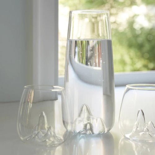 唯有家設計商店 美國 MoMA 山水玻璃對杯 簡約大氣新中式創意酒杯水杯 喬遷禮物