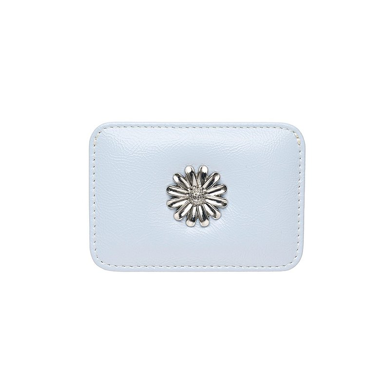 Daisy Slim Mini Transportation Card Wallet Skyblue - Wallets - Genuine Leather Blue