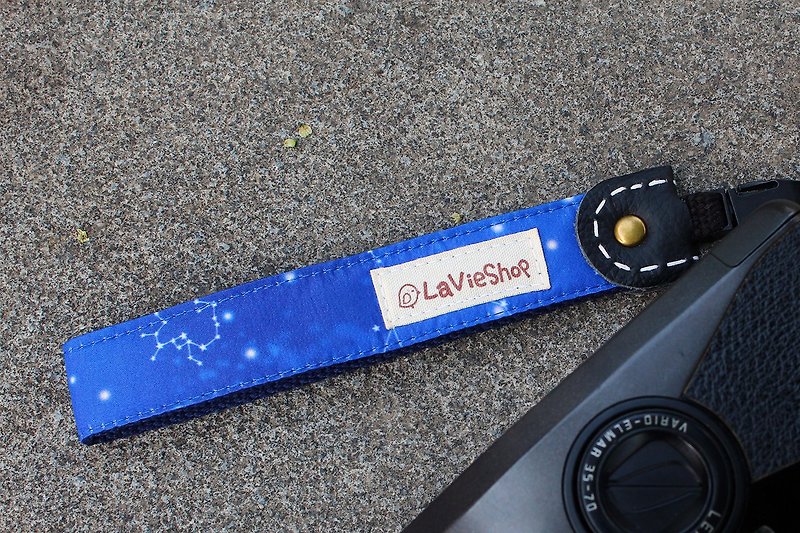 Stars in the sky (Blue) 25mm Handmade Camera strap / handstrap - Other - Cotton & Hemp Blue