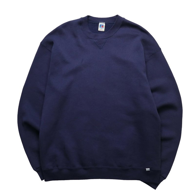 80s RUSSELL American-made blue and purple plain sweatshirt - Unisex Hoodies & T-Shirts - Cotton & Hemp Blue
