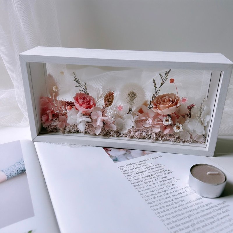 Everlasting flower photo frame customized engraving customized photo output - ช่อดอกไม้แห้ง - พืช/ดอกไม้ 