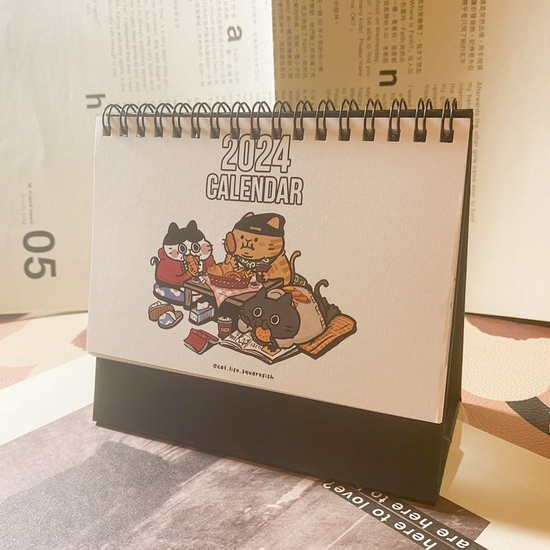 2024年耍廢貓桌曆 - 日曆/月曆/年曆 - 紙 