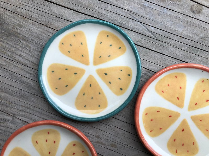 Lime/Grapefruit Shaped Dish - Small Plates & Saucers - Porcelain Multicolor