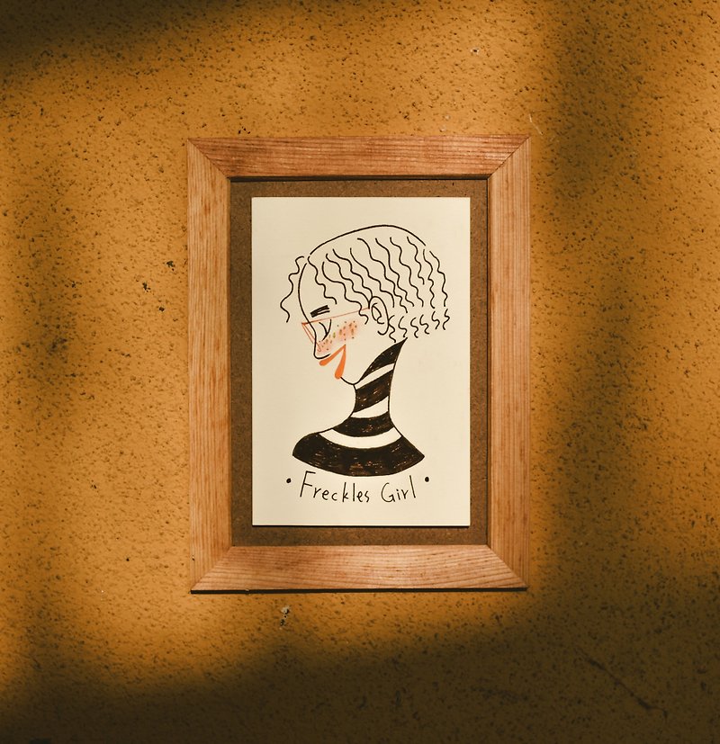 Freckles Girl - original art - การ์ด/โปสการ์ด - กระดาษ 