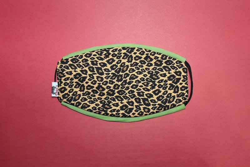 Leopard Hand-Edged Stereo Mask Pure Cotton Non-woven Fabric Comfortable, Breathable, Washable - หน้ากาก - ผ้าฝ้าย/ผ้าลินิน สีกากี
