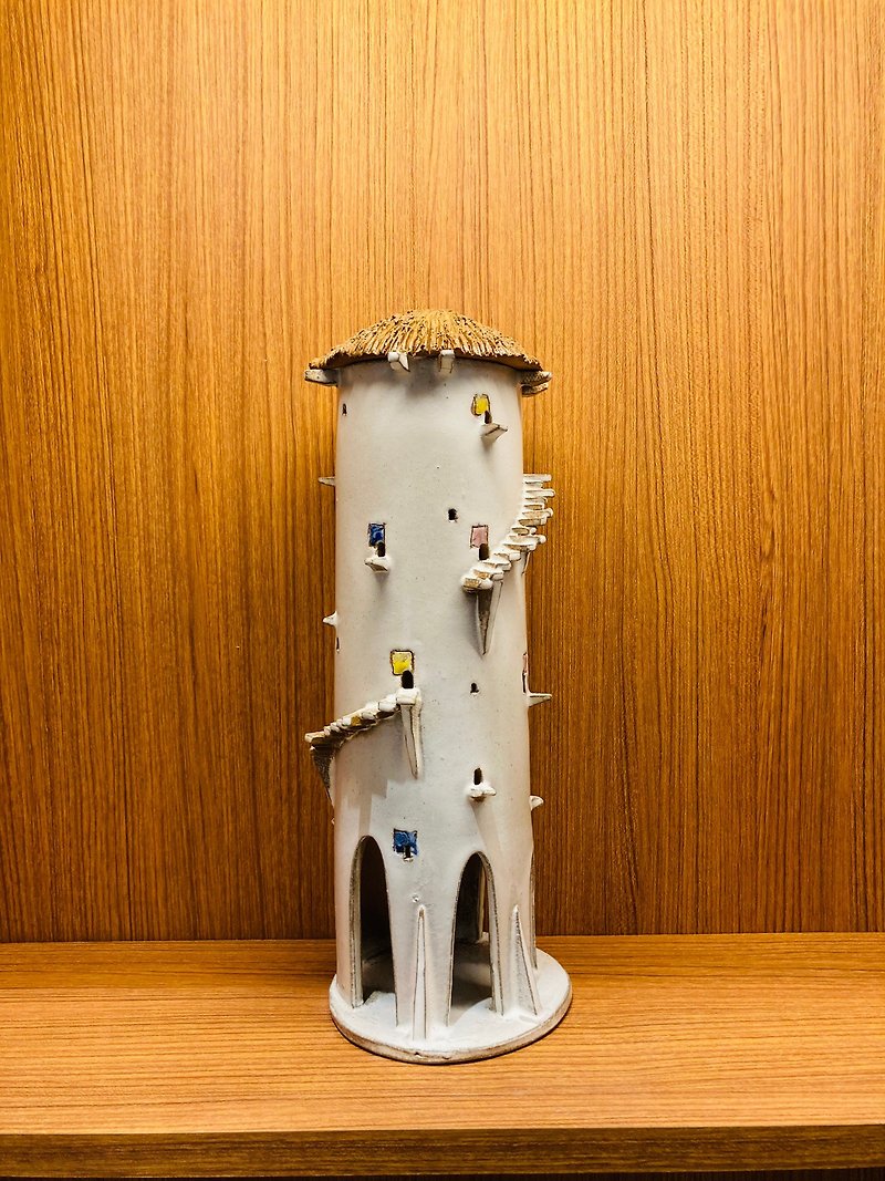 N131ホワイトハウススペシャルタイプムカンアーチタイプエッセンシャルオイルセラミックランプ - 花瓶・植木鉢 - 陶器 透明
