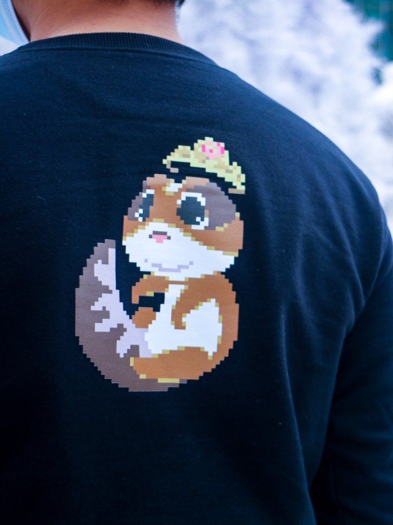 Pixel Gecko Crewneck Sweatshirt - Brown - เสื้อฮู้ด - เส้นใยสังเคราะห์ สีนำ้ตาล