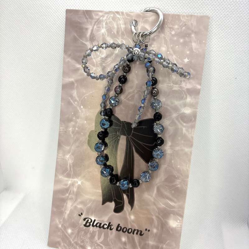 Rom828串珠手機鍊-黑月夜貴087 - 手機掛繩/背帶 - 水晶 