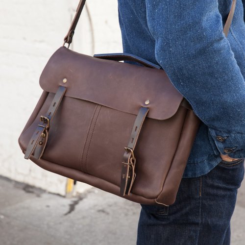 Bleu de Chauffe-Justin leather messenger bag_Expresso / coffee brown - Shop  bleu-de-chauffe Messenger Bags & Sling Bags - Pinkoi