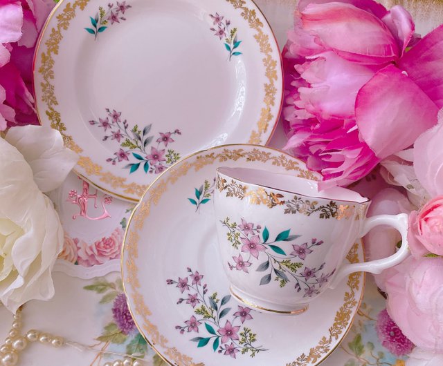 1957 British Royal Grafton hand-painted floral afternoon tea cup ...