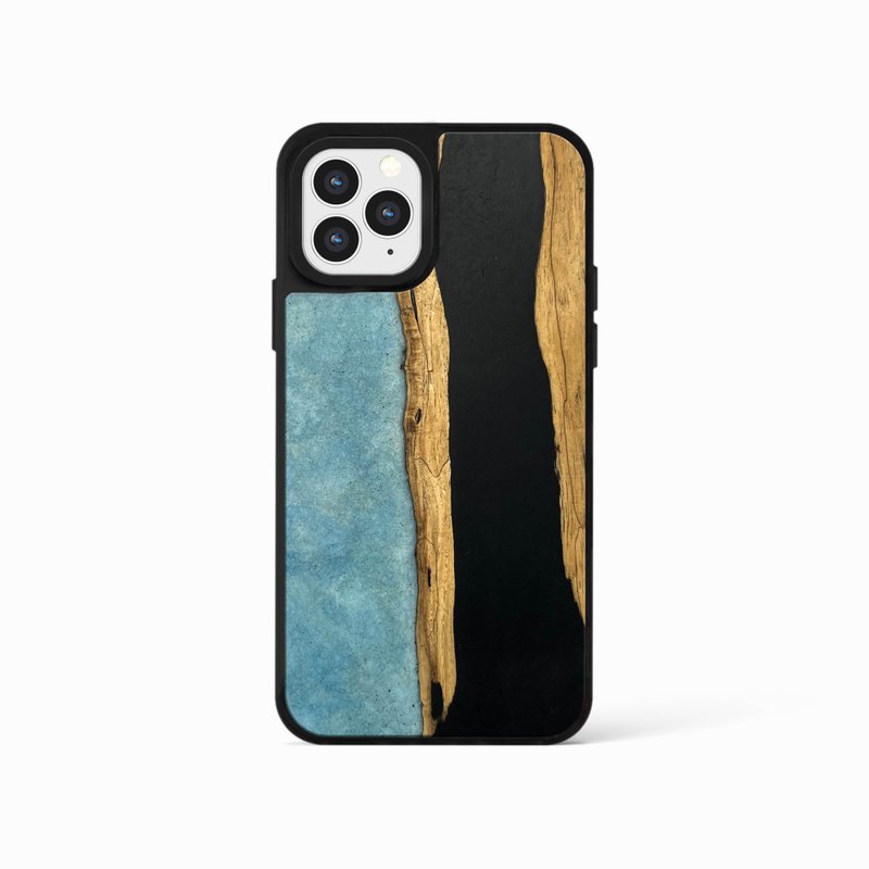 iPhone16 epoxy wooden resin phone case - River - Phone Cases - Wood Multicolor