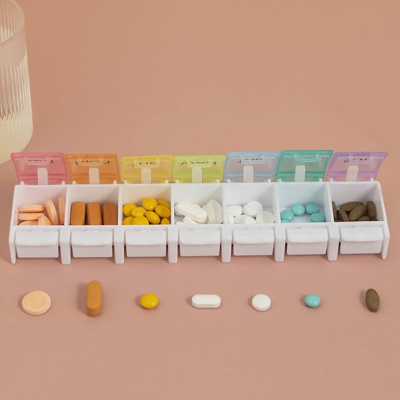 【OMORY】Push-type seven-day rainbow pill box - กล่องเก็บของ - วัสดุอื่นๆ 