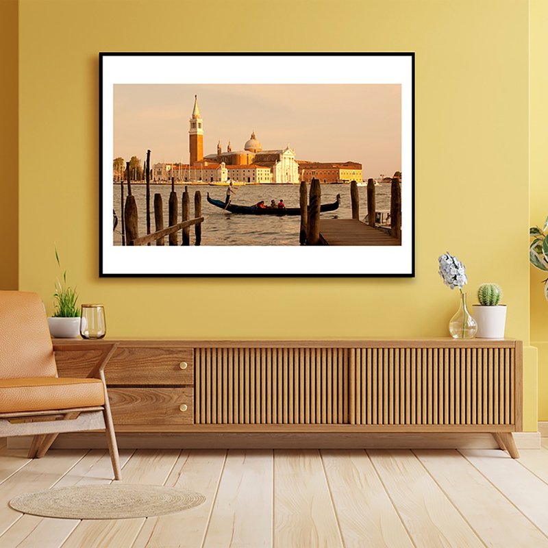 Basilica of San Giorgio Maggiore, Venice, Italy/Photography hanging black frame white frame unframed painting - โปสเตอร์ - ผ้าฝ้าย/ผ้าลินิน 