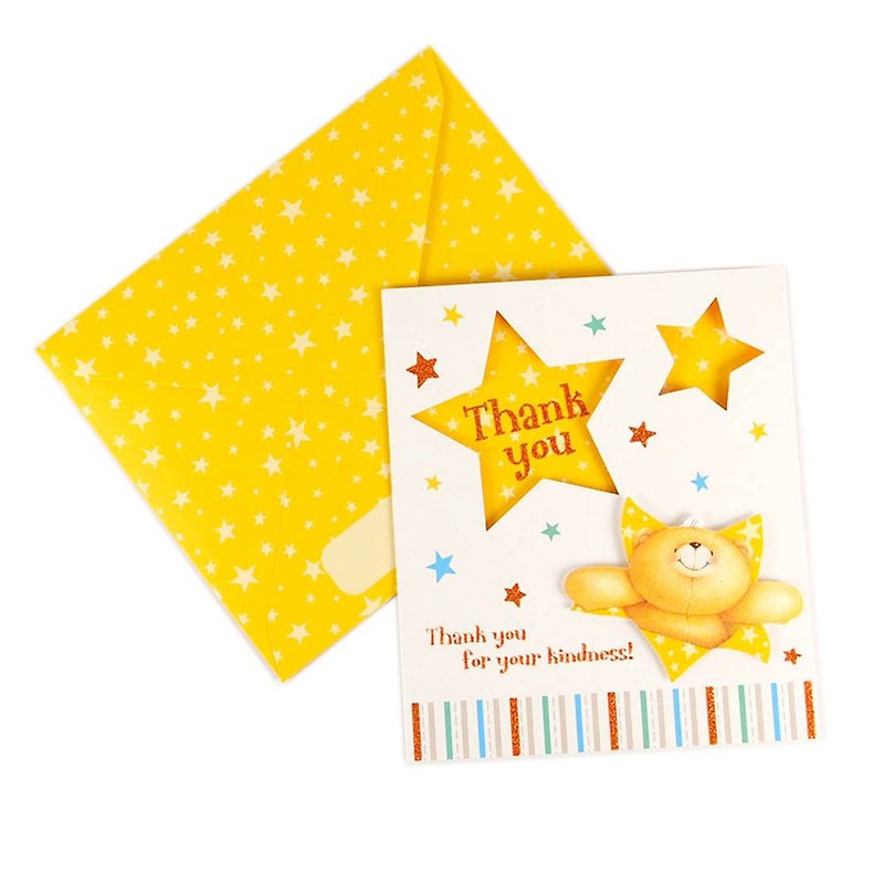 Thank you for your kindness 【Hallmark-ForeverFriends-Three-dimensional card unlimited thanks】 - Cards & Postcards - Paper Yellow
