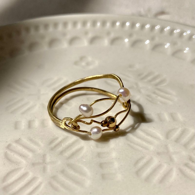 Lao Lin Groceries | Twine Pearl Ring - General Rings - Other Metals Gold