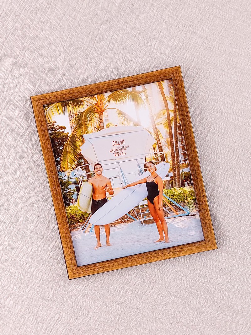 8x10 Wood Picture Frame with Mat for 6x8/5x7 Photo, Relic Gold, Satin Sheen - กรอบรูป - ไม้ สีทอง