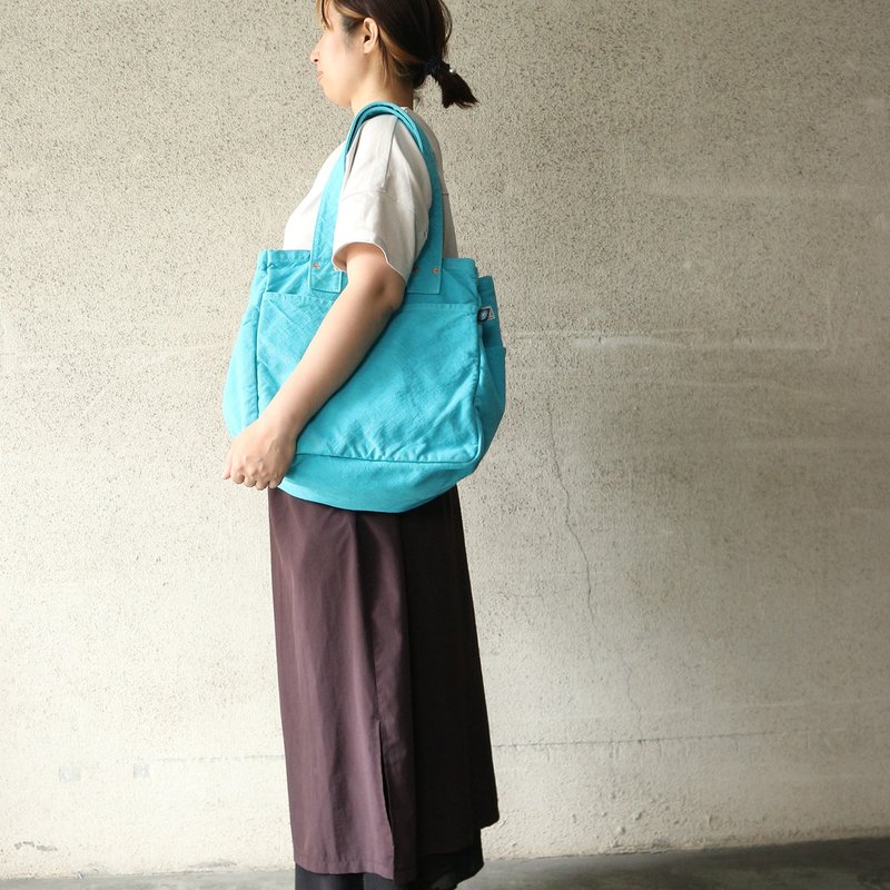 Work Tote Bag L [2024 Spring/Summer Color: Tenkuu] (VC-3L) - กระเป๋าถือ - ผ้าฝ้าย/ผ้าลินิน สีน้ำเงิน