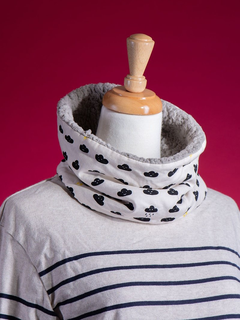 [小小云朵]Neck circumference#Neck warm cover#Wool#寒流#可爱#Christmas exchange gift - Scarves - Cotton & Hemp White