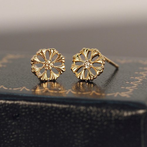 IRIZA Jewellery 18K金鑽石向日葵耳環18K Gold The Diamond Sunflower Earrings