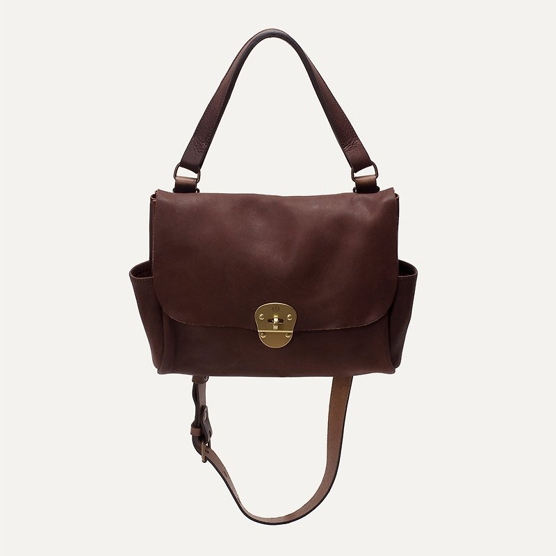 Bleu de Chauffe - JUNE BAG Leather Case_Tourbe / Peat - Messenger Bags & Sling Bags - Genuine Leather 