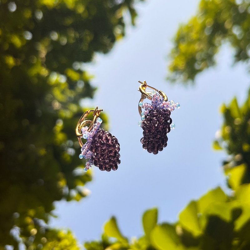 Wild Berry Earring - ต่างหู - แก้ว สีม่วง