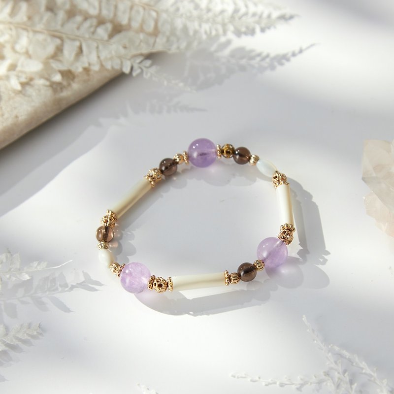 l Hydrangea Gardenl Lavender Amethyst Tea Crystal Crystal Bracelet Customized Love - สร้อยข้อมือ - คริสตัล สีม่วง