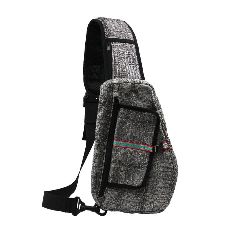 AMINAH-Black and gray cut-resistant vest backpack【anti-cut-02】 - กระเป๋าแมสเซนเจอร์ - ไฟเบอร์อื่นๆ สีเทา